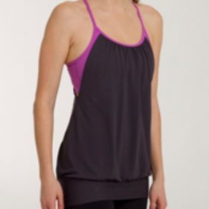 Lululemon Black and Purple No Limits Tank.